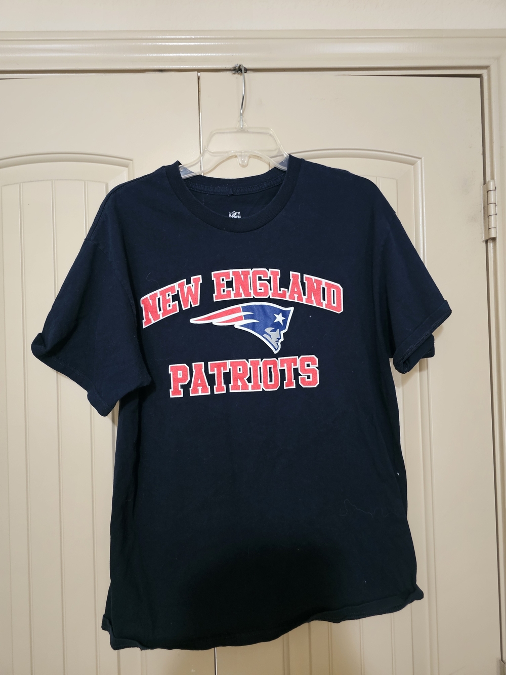 NFL New England Patriots Navy Tee with Red & White Logo
